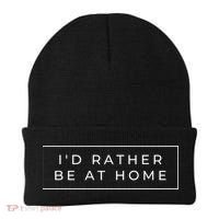 I'd Rather Be At Home Funny Beanie thumb 0