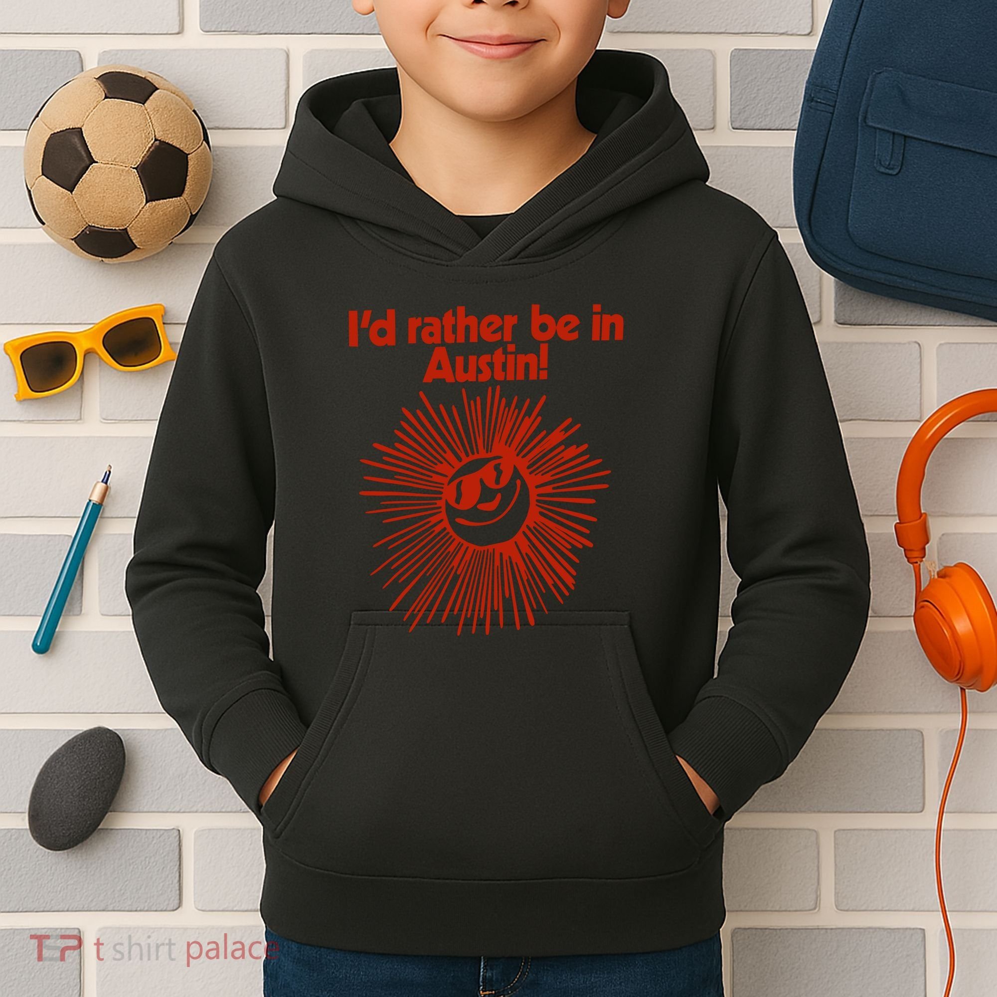 ID Rather Be In Austin Kids Hoodie