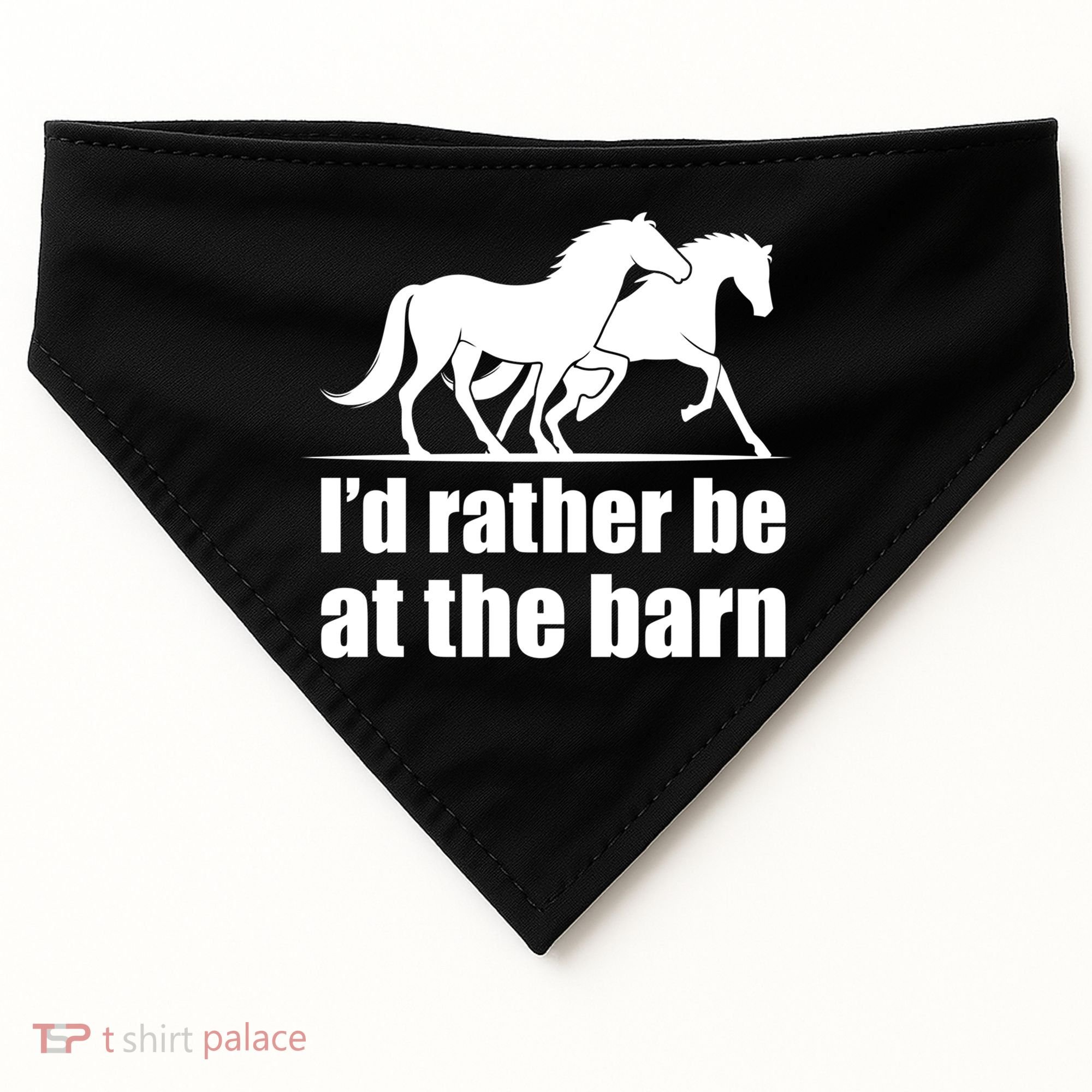 I'd Rather Be At The Barn Horse Gift And Great Gift USA-Made Doggie Bandana