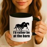 I'd Rather Be At The Barn Horse Gift And Great Gift Coffee Mug thumb 3