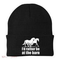 I'd Rather Be At The Barn Horse Gift And Great Gift Beanie thumb 0