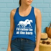 I'd Rather Be At The Barn Horse Gift And Great Gift Women's Tank Top thumb 2