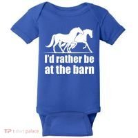 I'd Rather Be At The Barn Horse Gift And Great Gift Baby Bodysuit thumb 0