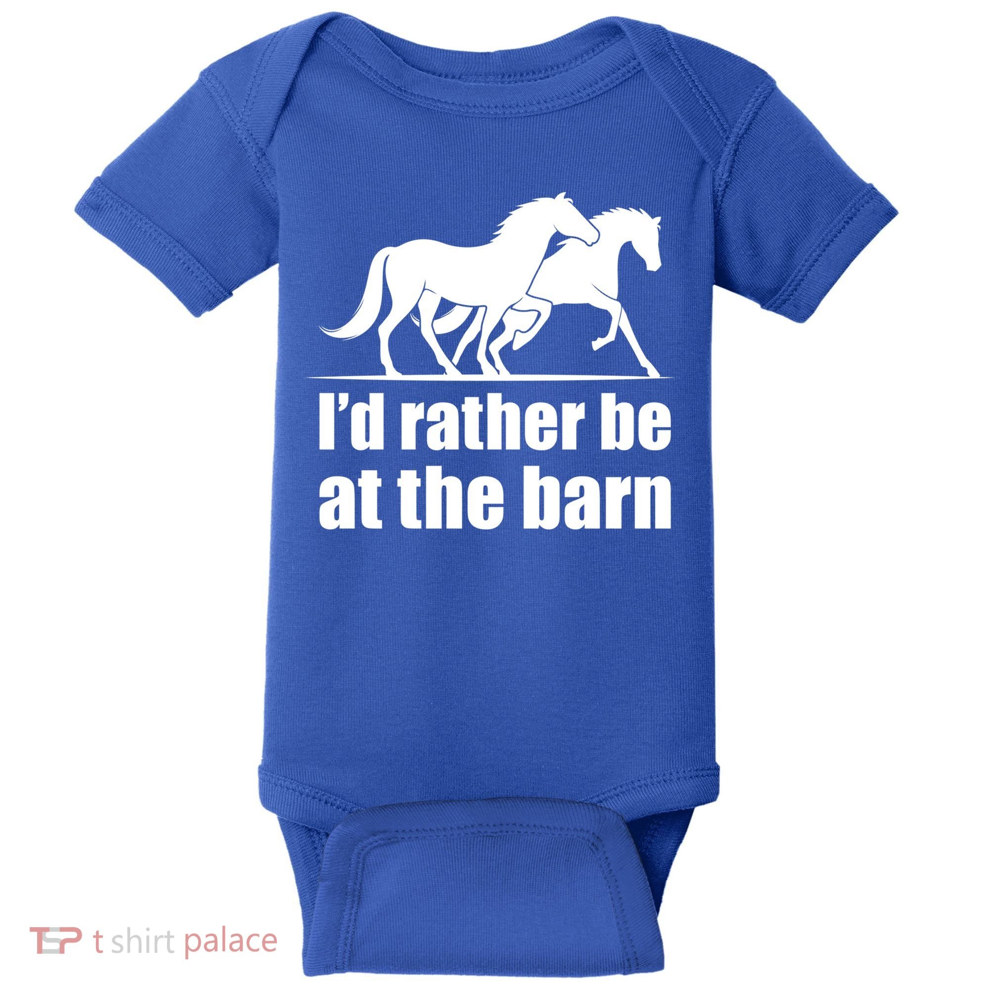 I'd Rather Be At The Barn Horse Gift And Great Gift Baby Bodysuit