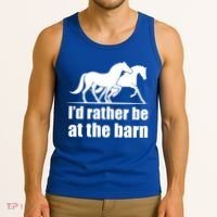 I'd Rather Be At The Barn Horse Gift And Great Gift Tank Top thumb 3