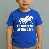 I'd Rather Be At The Barn Horse Gift And Great Gift Toddler T-Shirt thumb 2