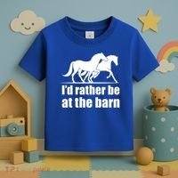 I'd Rather Be At The Barn Horse Gift And Great Gift Toddler T-Shirt thumb 3