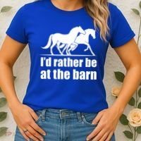 I'd Rather Be At The Barn Horse Gift And Great Gift Women's T-Shirt thumb 2