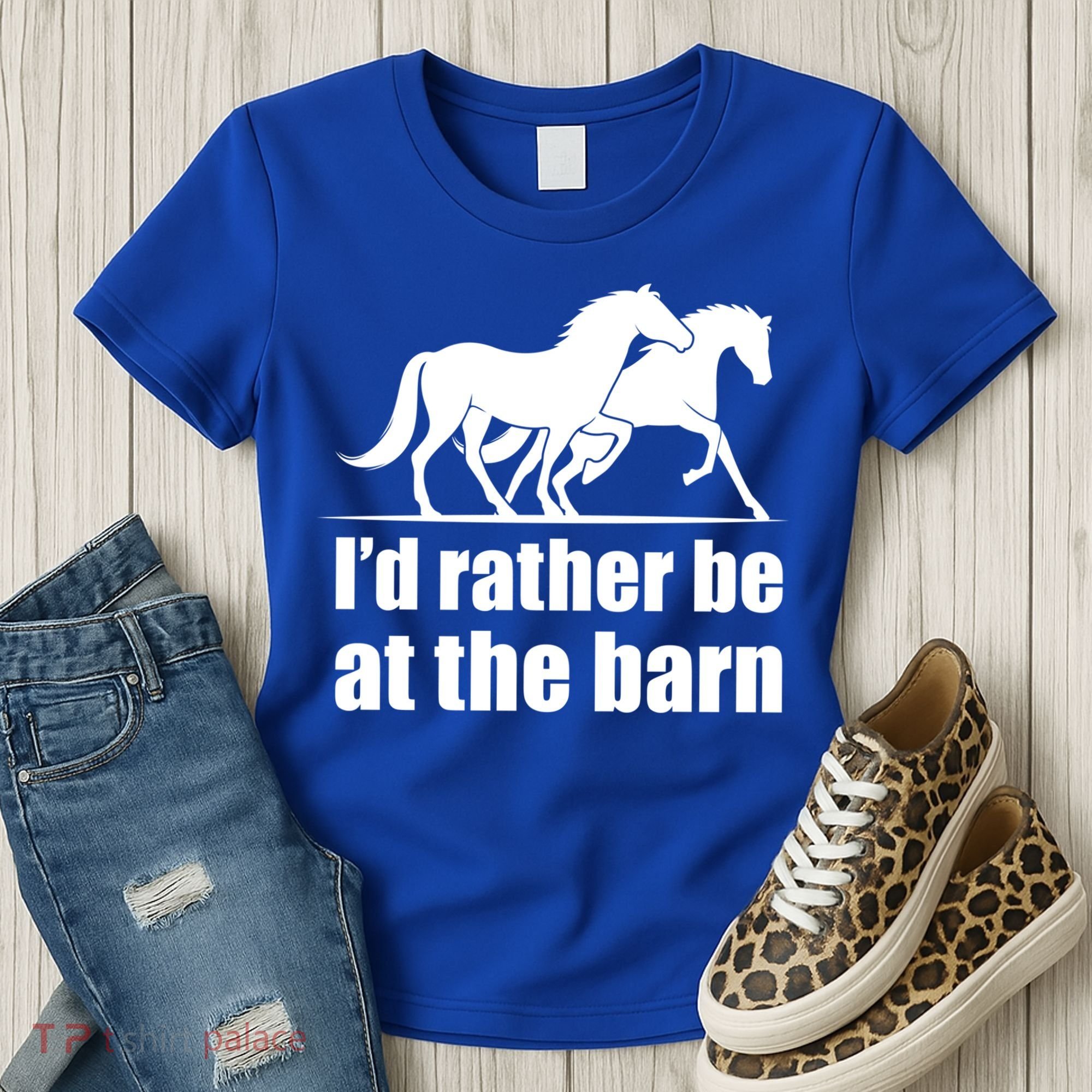 I'd Rather Be At The Barn Horse Gift And Great Gift Women's T-Shirt