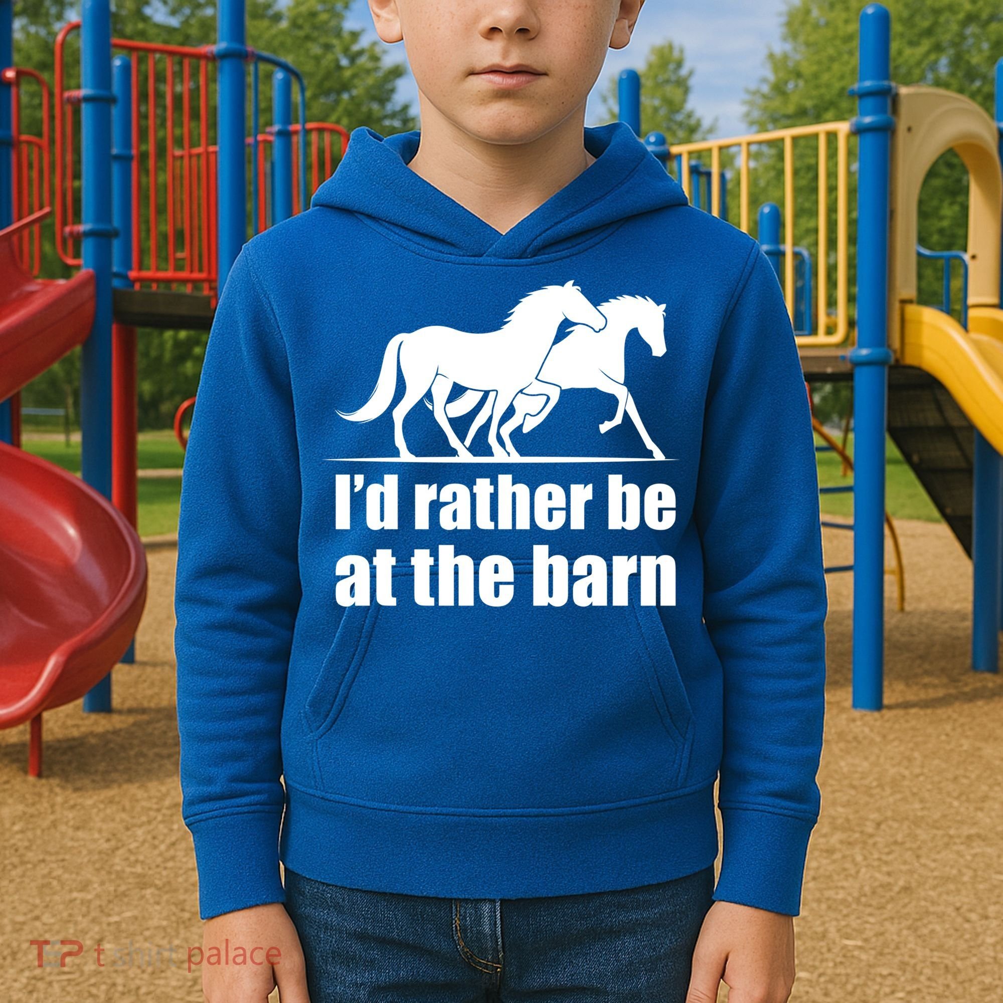 I'd Rather Be At The Barn Horse Gift And Great Gift Kids Hoodie