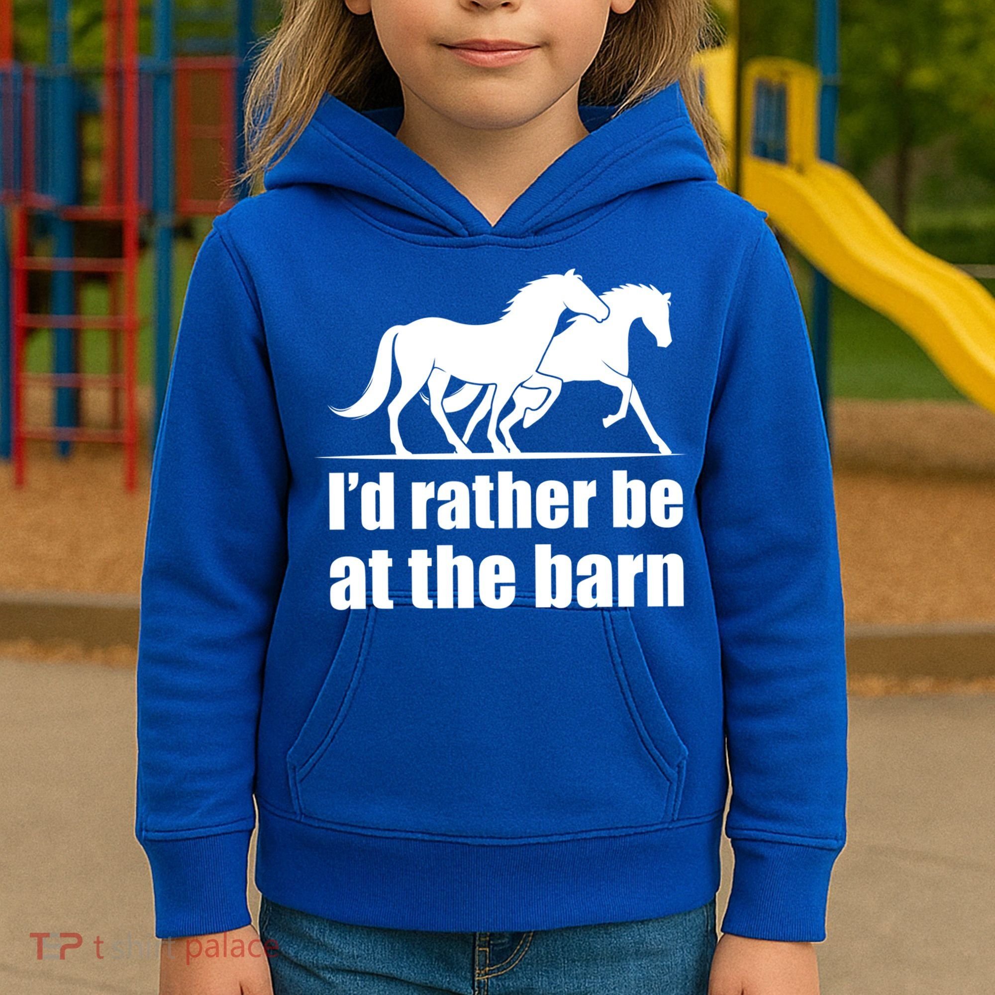 I'd Rather Be At The Barn Horse Gift And Great Gift Kids Hoodie