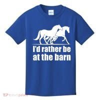 I'd Rather Be At The Barn Horse Gift And Great Gift Kids T-Shirt thumb 0
