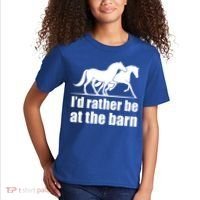 I'd Rather Be At The Barn Horse Gift And Great Gift Kids T-Shirt thumb 2