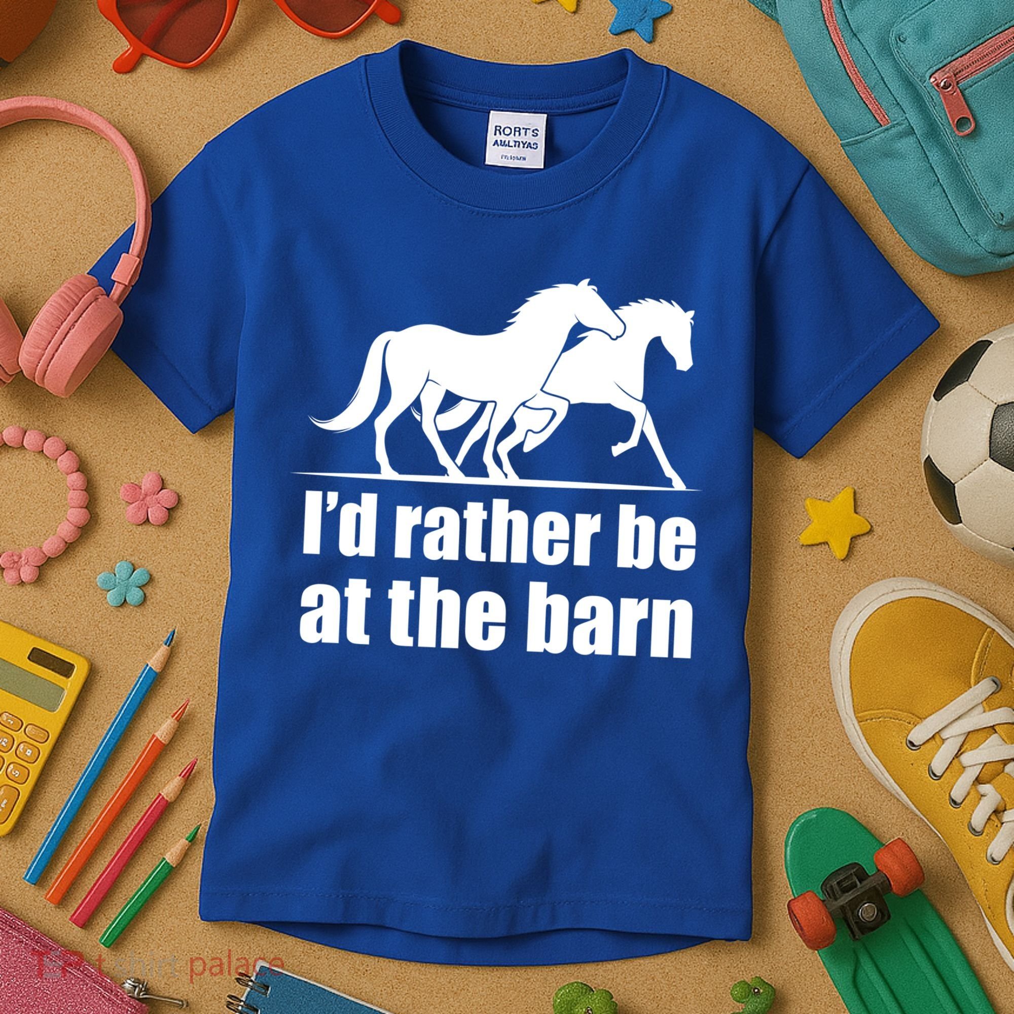 I'd Rather Be At The Barn Horse Gift And Great Gift Kids T-Shirt