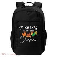 ID Rather Be With My Chickens Chicken Lover Farming Backpack thumb 0
