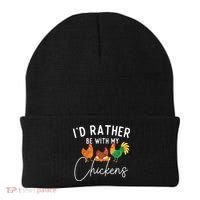 ID Rather Be With My Chickens Chicken Lover Farming Beanie thumb 0