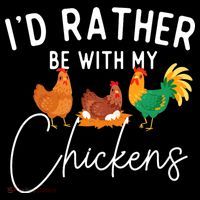 ID Rather Be With My Chickens Chicken Lover Farming Women's Hoodie thumb 2