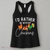 ID Rather Be With My Chickens Chicken Lover Farming Women's Tank Top thumb 3