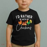 ID Rather Be With My Chickens Chicken Lover Farming Toddler T-Shirt thumb 2