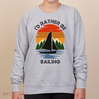 ID Rather Be Sailing Vintage Sunset Boating Women's Sweatshirt