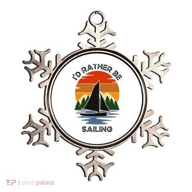 ID Rather Be Sailing Vintage Sunset Boating Ornament