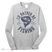 I’d Rather Be Fishing Funny Fishing Long Sleeve Shirt thumb 0