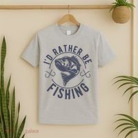 I’d Rather Be Fishing Funny Fishing T-Shirt thumb 2