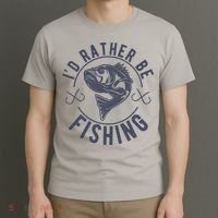 I’d Rather Be Fishing Funny Fishing T-Shirt thumb 3