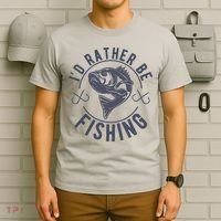 I’d Rather Be Fishing Funny Fishing T-Shirt thumb 6