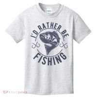 I’d Rather Be Fishing Funny Fishing Kids T-Shirt thumb 0