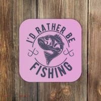 I’d Rather Be Fishing Funny Fishing Coaster thumb 0