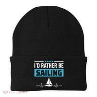 I'd Rather Be Sailing Boat Captain Sailboat Seafarer Sailor Gift Beanie thumb 0