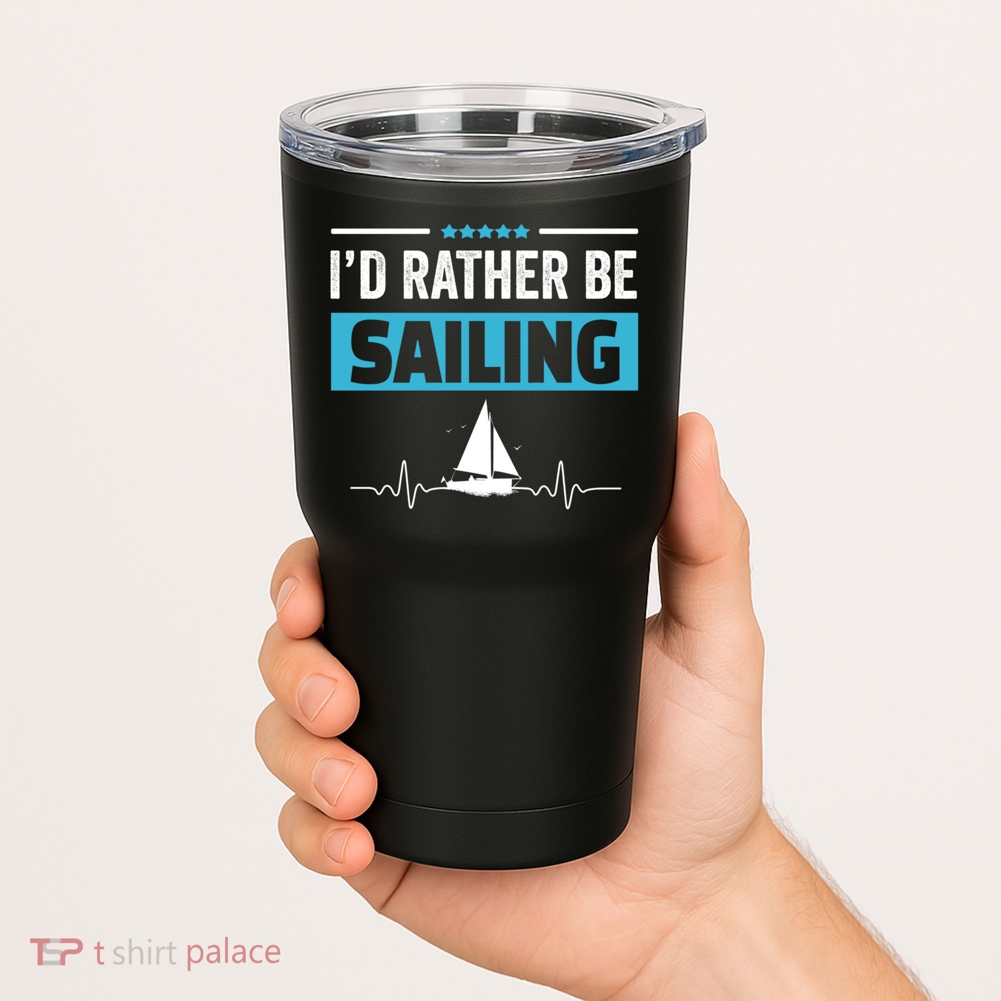 I'd Rather Be Sailing Boat Captain Sailboat Seafarer Sailor Gift Tumbler