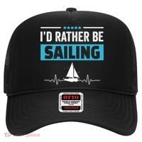 I'd Rather Be Sailing Boat Captain Sailboat Seafarer Sailor Gift Hat thumb 0