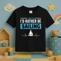 I'd Rather Be Sailing Boat Captain Sailboat Seafarer Sailor Gift Toddler T-Shirt thumb 3