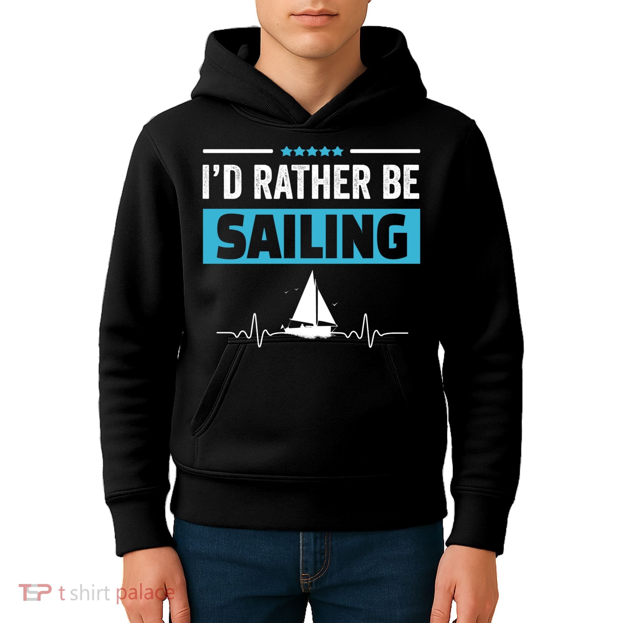 I'd Rather Be Sailing Boat Captain Sailboat Seafarer Sailor Gift Kids Hoodie
