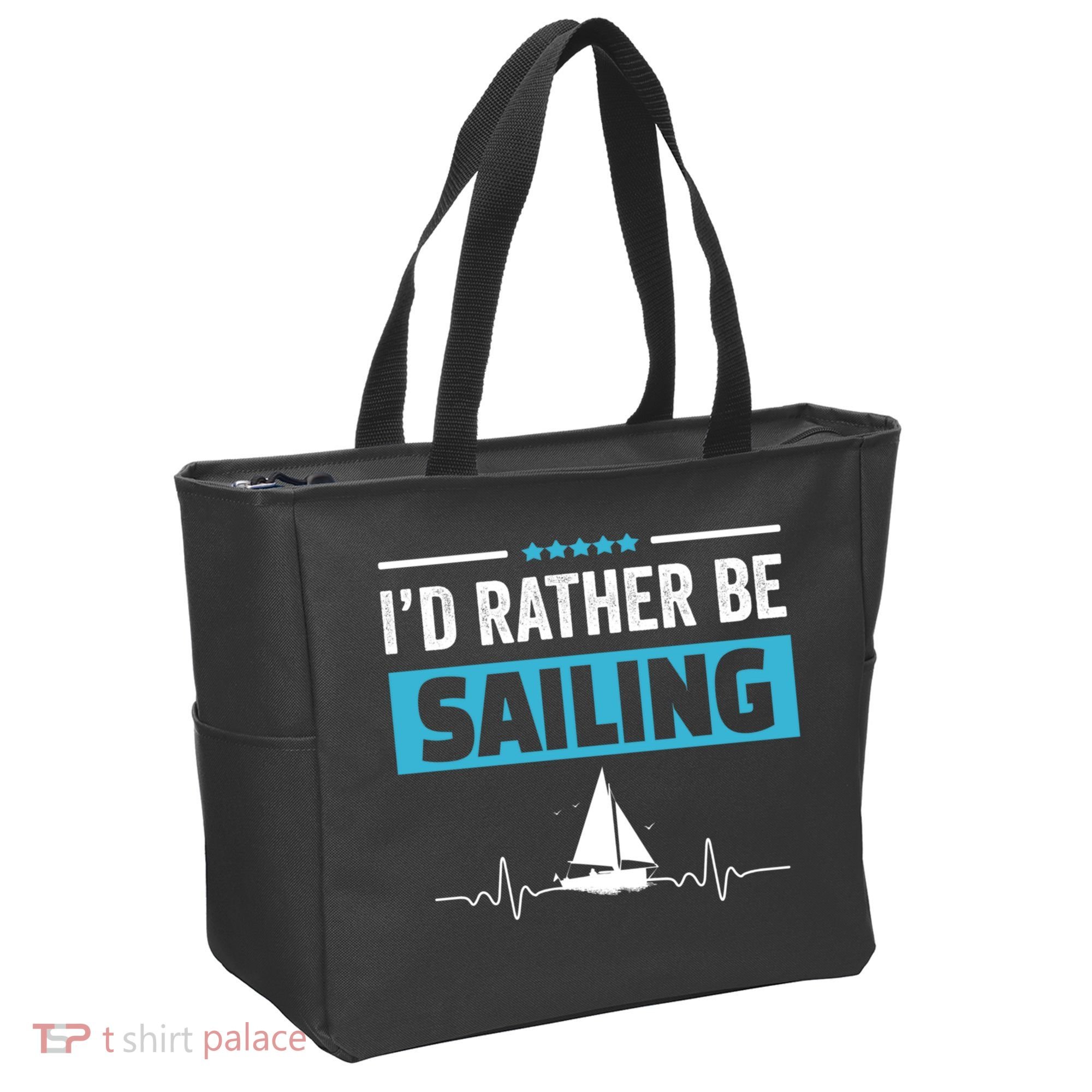 I'd Rather Be Sailing Boat Captain Sailboat Seafarer Sailor Gift Tote Bag