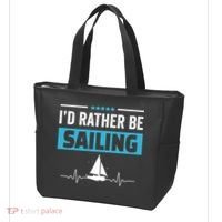 I'd Rather Be Sailing Boat Captain Sailboat Seafarer Sailor Gift Tote Bag thumb 3