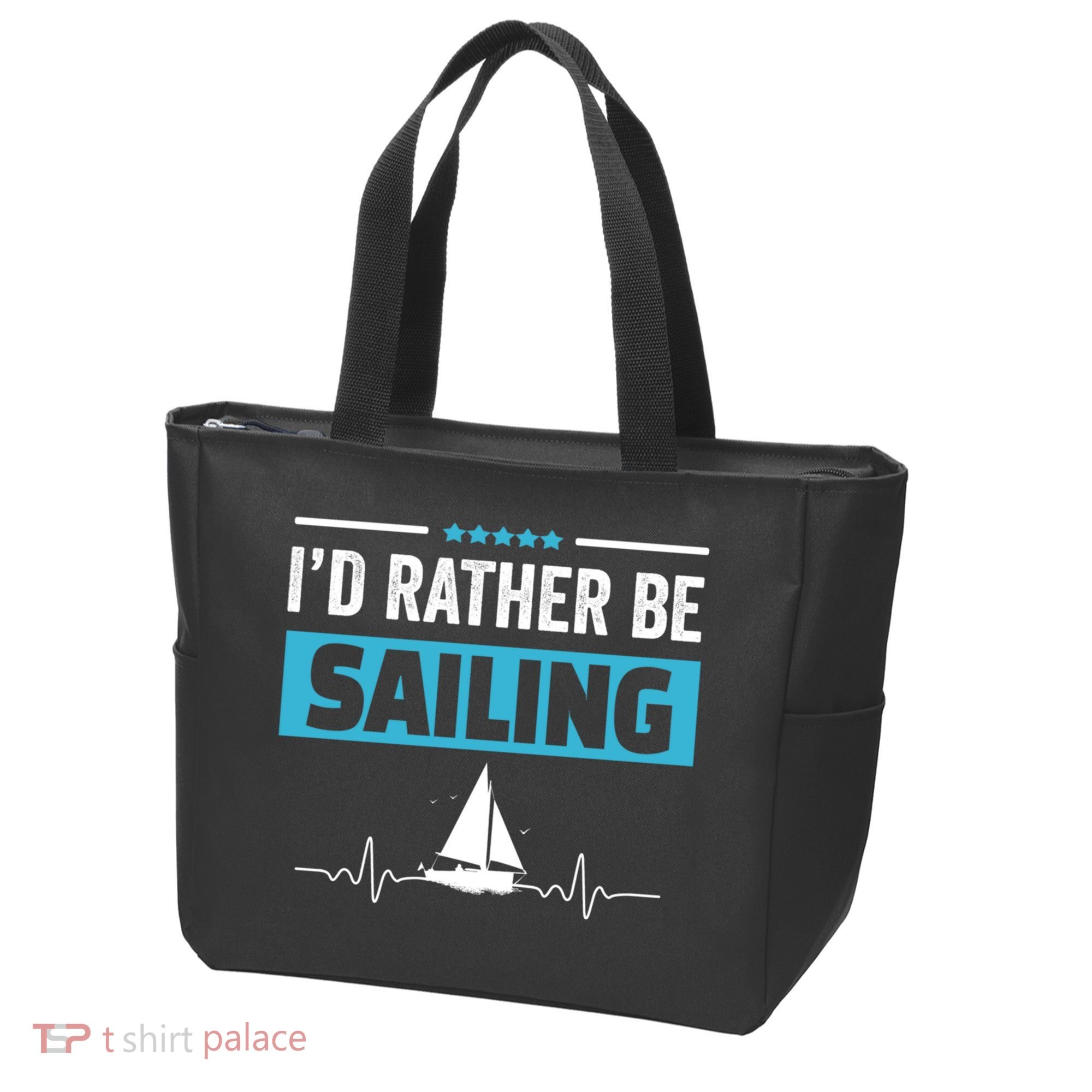 I'd Rather Be Sailing Boat Captain Sailboat Seafarer Sailor Gift Tote Bag