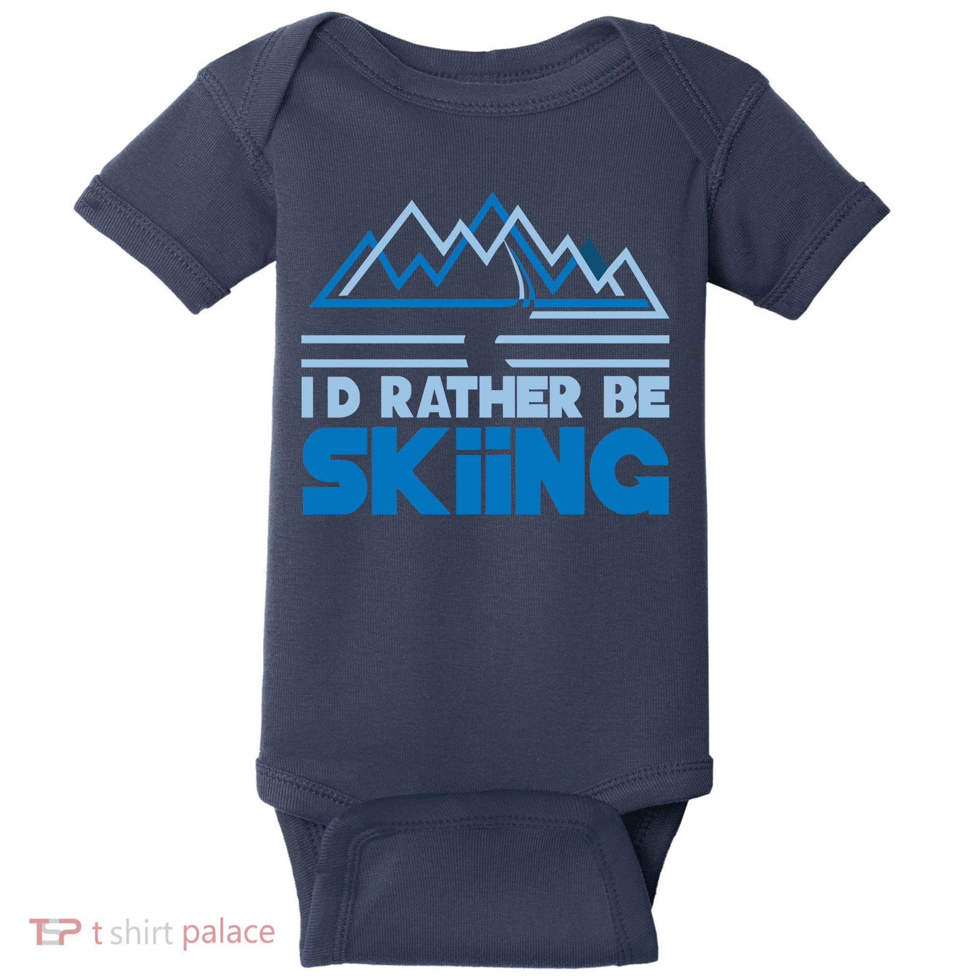 I'd Rather Be Skiing Baby Bodysuit