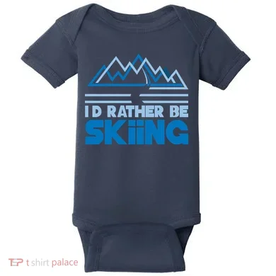 I'd Rather Be Skiing Baby Bodysuit