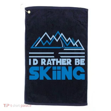 I'd Rather Be Skiing Golf Towel