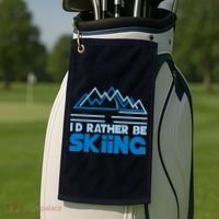 I'd Rather Be Skiing Golf Towel thumb 2