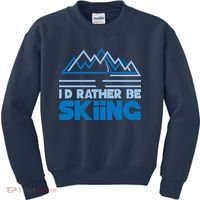 I'd Rather Be Skiing Kids Sweatshirt thumb 0
