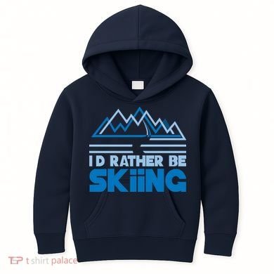 I'd Rather Be Skiing Kids Hoodie