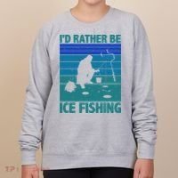 I'd Rather Be Ice Fishing Hobby Retro Gift Women's Sweatshirt thumb 0