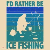 I'd Rather Be Ice Fishing Hobby Retro Gift Tote Bag thumb 4