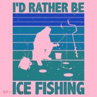 I'd Rather Be Ice Fishing Hobby Retro Gift Coaster thumb 2