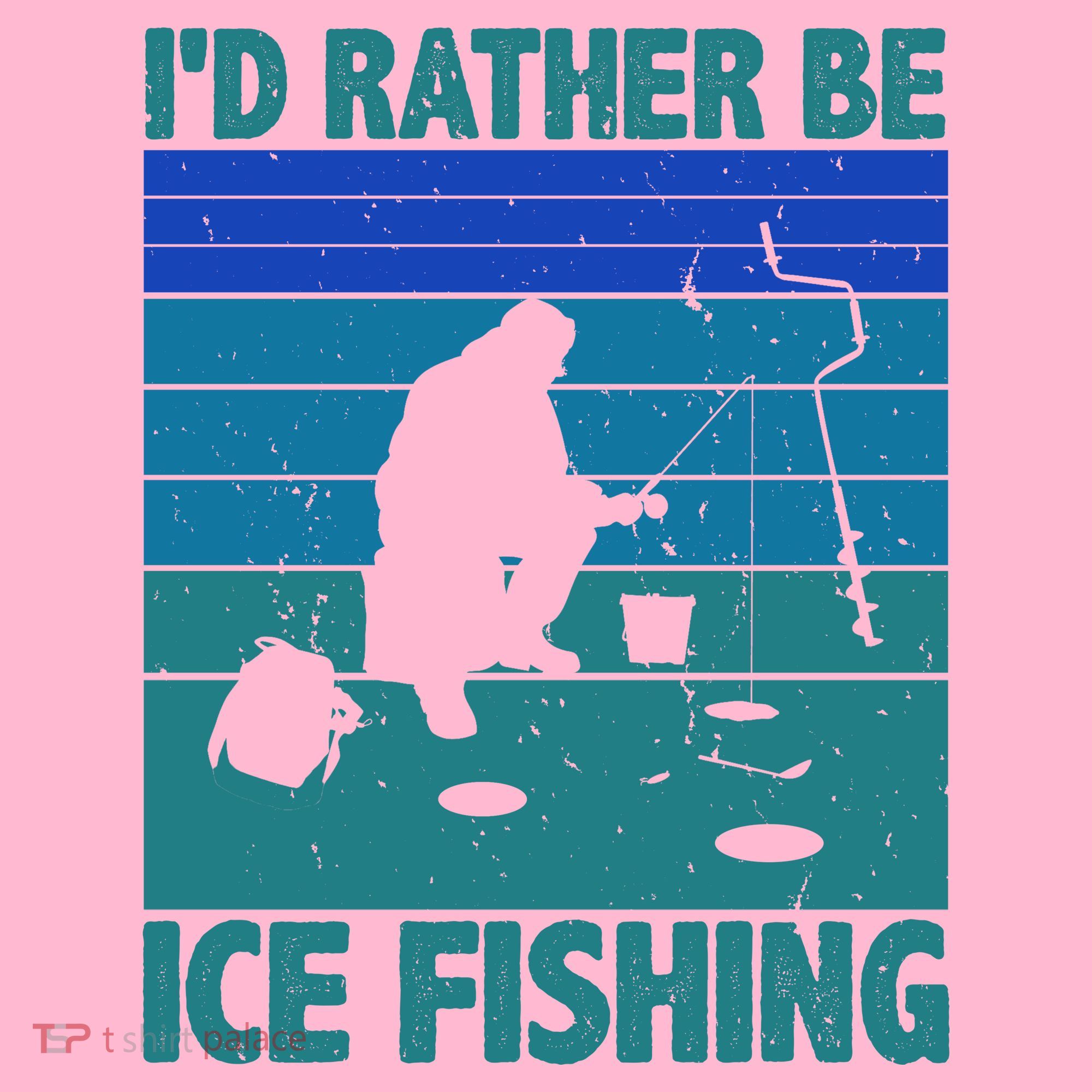 I'd Rather Be Ice Fishing Hobby Retro Gift Coaster