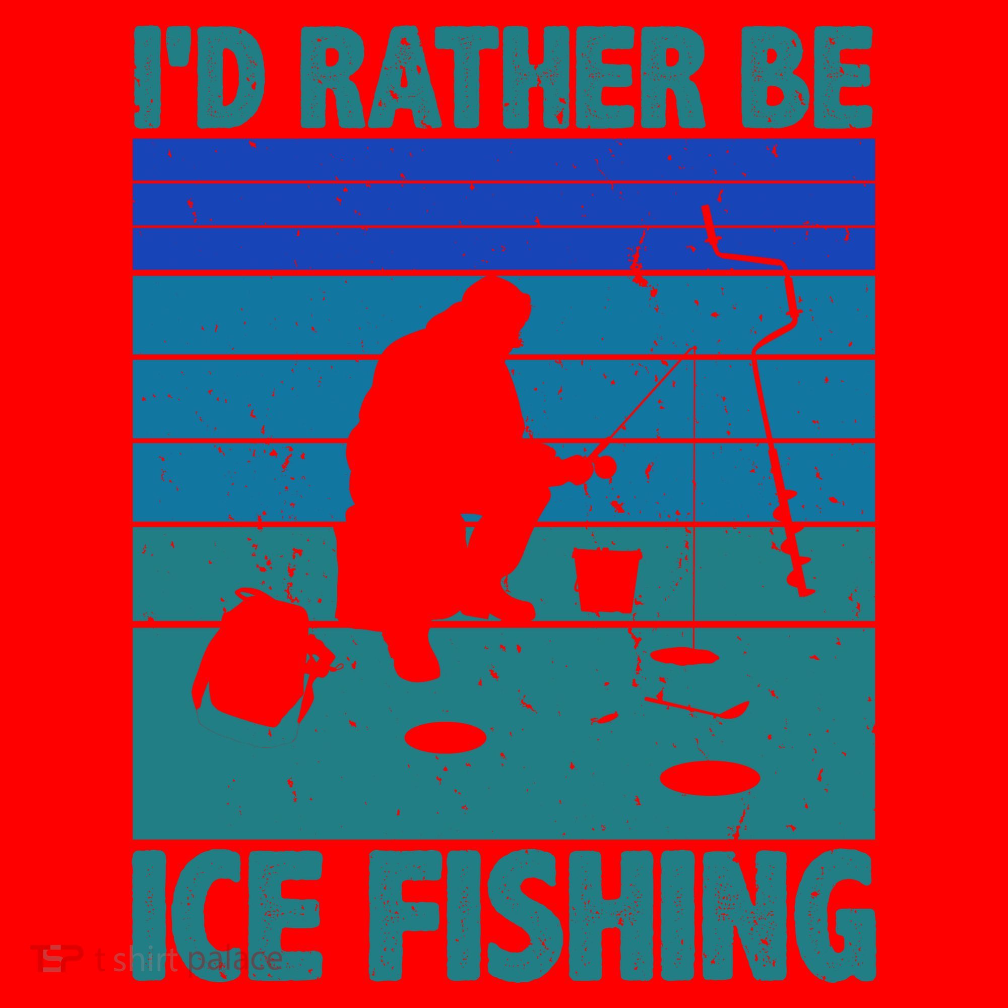 I'd Rather Be Ice Fishing Hobby Retro Gift Santa Hat